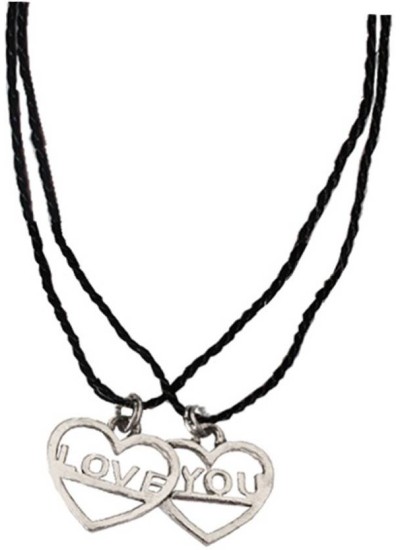 Fancy  Silver::Black  Two Love You One For You One For Me  Pendant