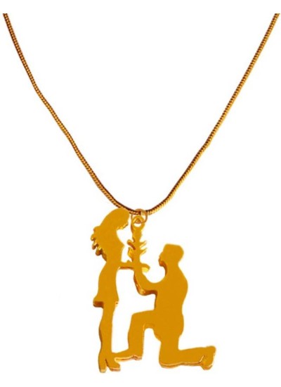  Gold  Valentine Day Special Precious Moments "Will You Marry Me" Pendant