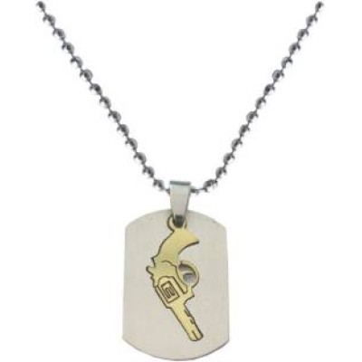 Yellow::Silver  Gun Fashion Pendant 