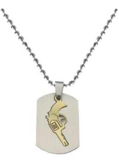 Yellow::Silver  Gun Fashion Pendant 