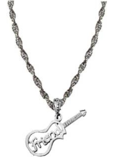 Silver Friendship Day Special Guitar Fashion Pendant 