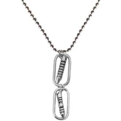Silver::Black  Dog Tag With Bullet Fashion Pendant 