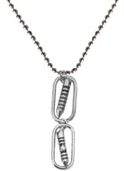 Silver::Black  Dog Tag With Bullet Fashion Pendant 