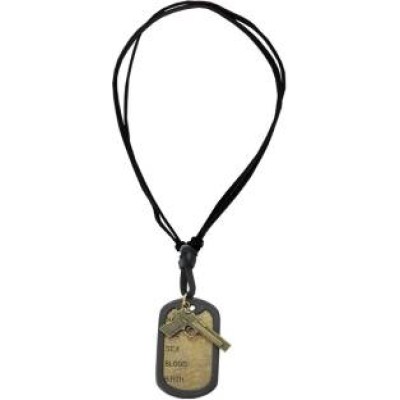 Black::Bronze  Name Tag With Gun Fashion Pendant 