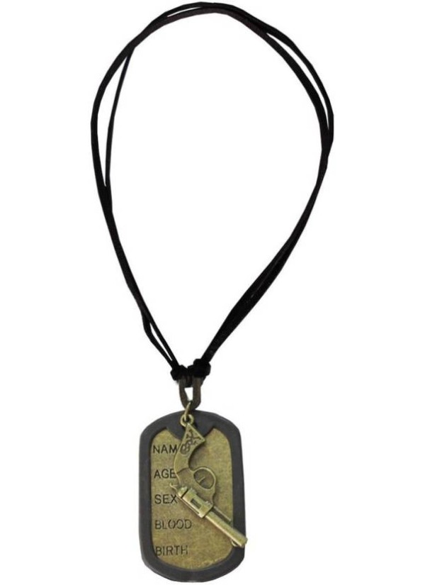 Black::Bronze  Name Tag With Gun Fashion Fashion Pendant 