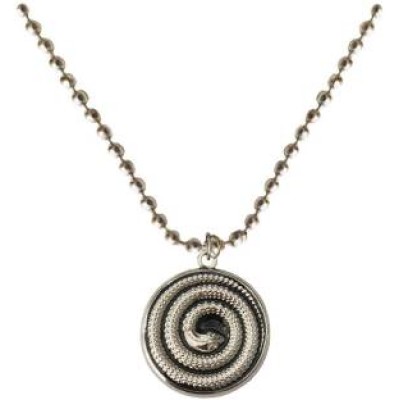 Silver::Black  Round snake Fashion Chain Pendant 