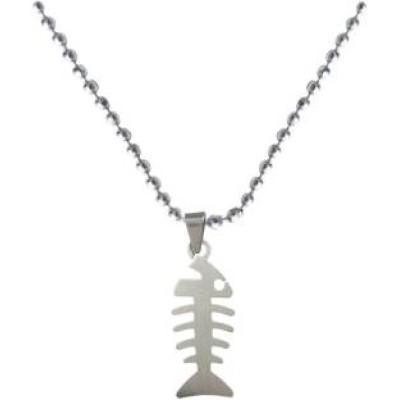 Silver  Fish Bone Fashion Chain Pendant 