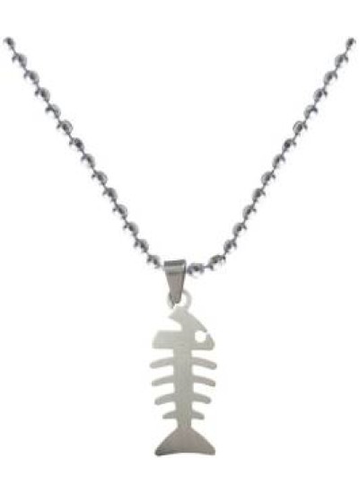 Silver  Fish Bone Fashion Chain Pendant 