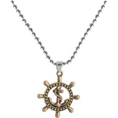 Bronze Wheel With Anchor Shape Fashion Chain Anchor Maritime Ship Pendants