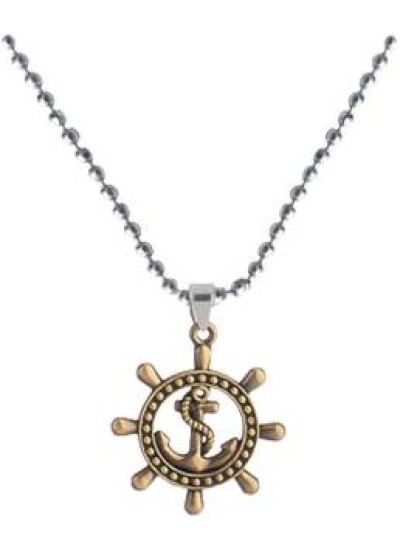 Bronze Wheel With Anchor Shape Fashion Chain Anchor Maritime Ship Pendants