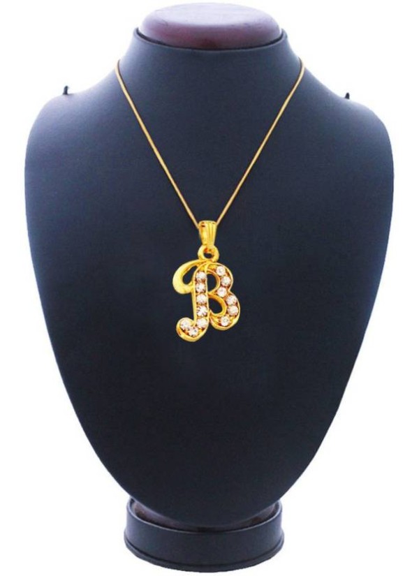 Gold B- Alphabets Pendent 