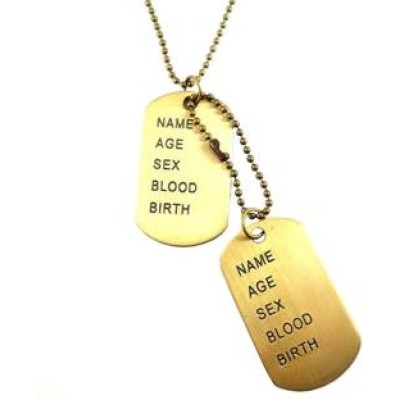 Gold  Name Tag  Chain Pendant 