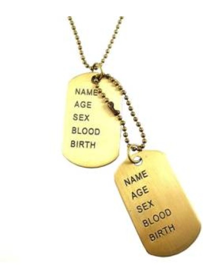 Gold  Name Tag  Chain Pendant 