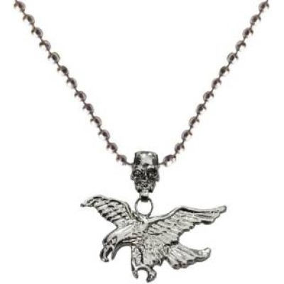 Elegant Silver Eagle With Human Skull Fashion Birds Pendant