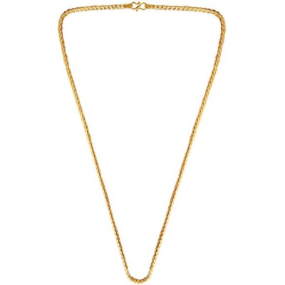 wheat Design Yellow Gold Plated Brass Chain