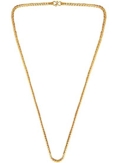wheat Design Yellow Gold Plated Brass Chain