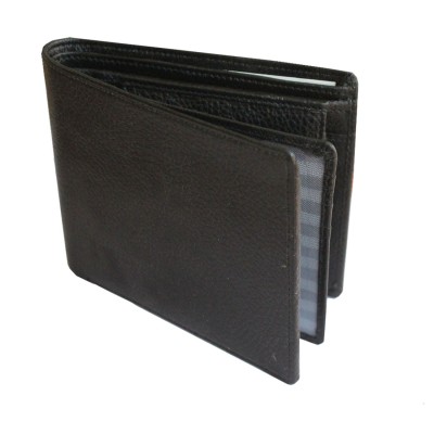 Menjewell Rich & Stylish Black Genuine Leather Wallet 