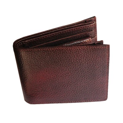 Menjewell Rich & Stylish Brown Black Genuine Leather Wallet For Men