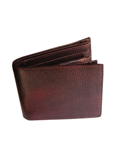Menjewell Rich & Stylish Brown Black Genuine Leather Wallet For Men
