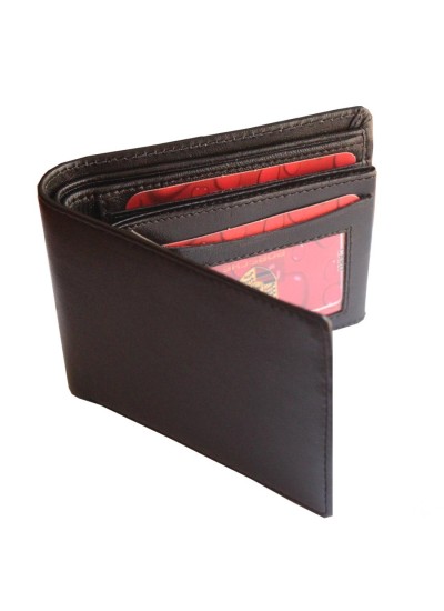 Menjewell Rich & Stylish Black Genuine Leather Wallet For Men 