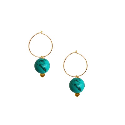 Turquoise Stone Bali Earring By Menjewell