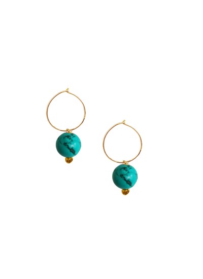 Turquoise Stone Bali Earring By Menjewell