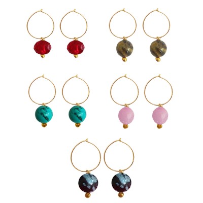 Real Stone Bali Earring Combo By Menjewell