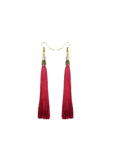 Trendy Tassel Earrings - Burgundy Tassel Earrings - Lulus