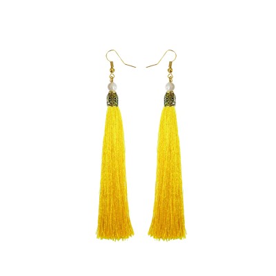 Fancy Yellow Long Tassel Earring