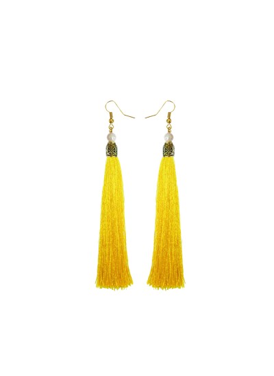 1 Pair Small Fan Tassels,mustard Yellow Tassel Earring Pendant, Cotton  Tassels in Gold Color Round Brass Loop / Ring 20mmff141 - Etsy