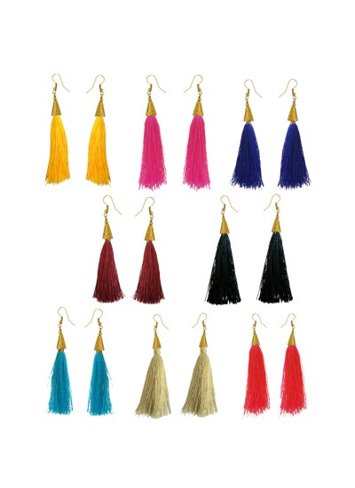 Multicolour Metal Tassel Earrings for Women