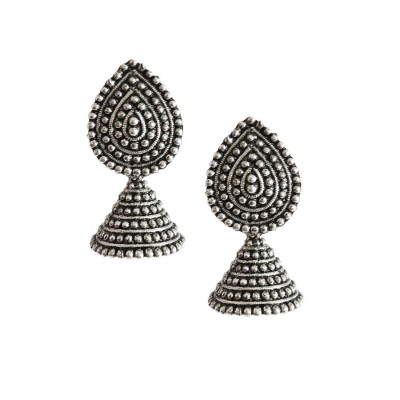 Oxidised Earring Oval Shape Design  By Menjewell