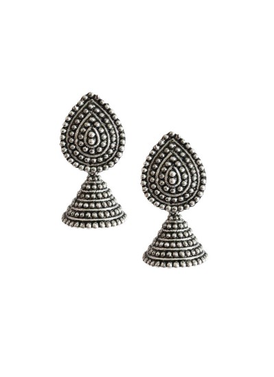 Oxidised Earring Oval Shape Design  By Menjewell