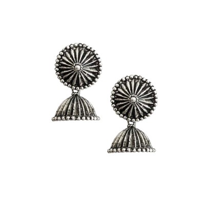 Oxidised Earring Round Shape Design  By Menjewell