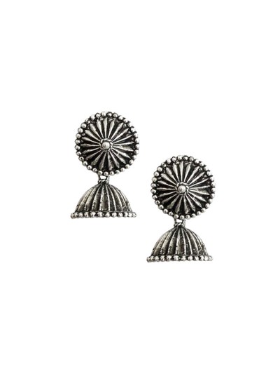 Oxidised Earring Round Shape Design  By Menjewell