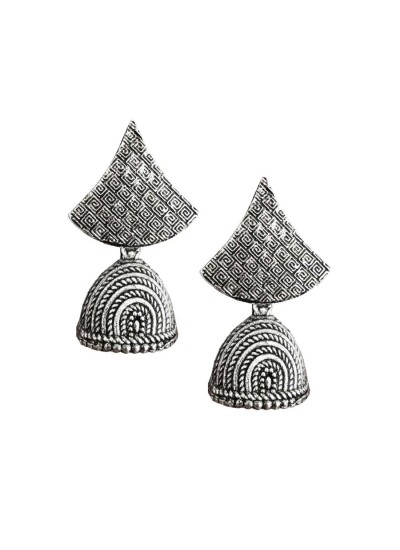 Oxidised Earring Triangle Shape Design  By Menjewell