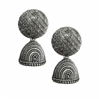 Oxidised Earring Round Shape Design  By Menjewell