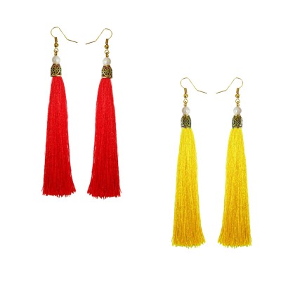 Stylish Long Tassel Earring Combo For Women