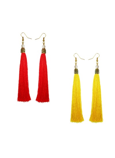 Stylish Long Tassel Earring Combo For Women