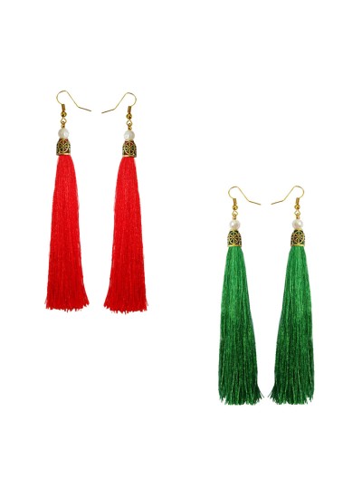 Stylish Long Tassel Earring Combo For Women