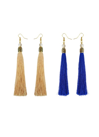 Stylish Long Tassel Earring Combo For Women