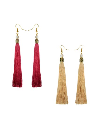 Red and Green Tassel Earrings – Golden Thread, Inc.