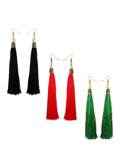 Stylish Long Tassel Earring Combo For Women