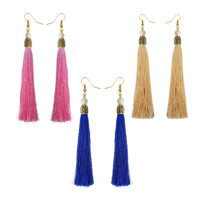 Stylish Long Tassel Earring Combo For Women