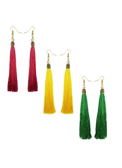 Stylish Long Tassel Earring Combo For Women