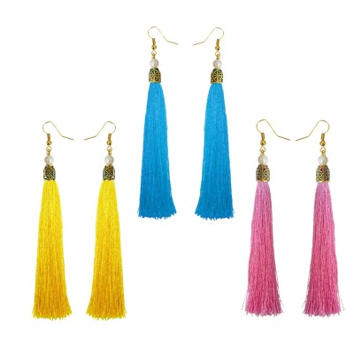 Stylish Long Tassel Earring Combo For Women