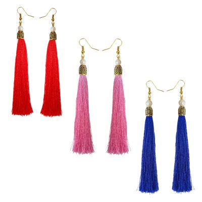 Stylish Long Tassel Earring Combo For Women