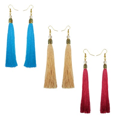 Stylish Long Tassel Earring Combo For Women