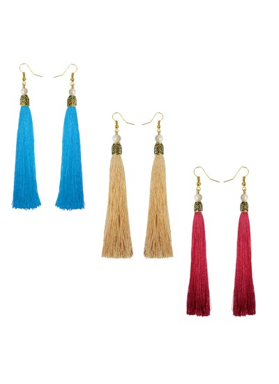 Stylish Long Tassel Earring Combo For Women