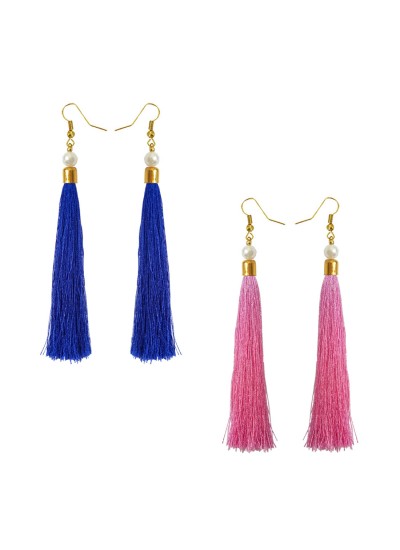 Stylish Long Tassel Earring Combo For Women